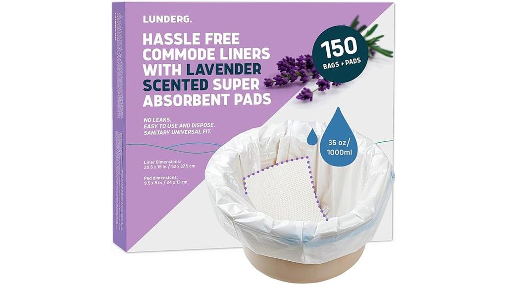 absorbent commode liner pads