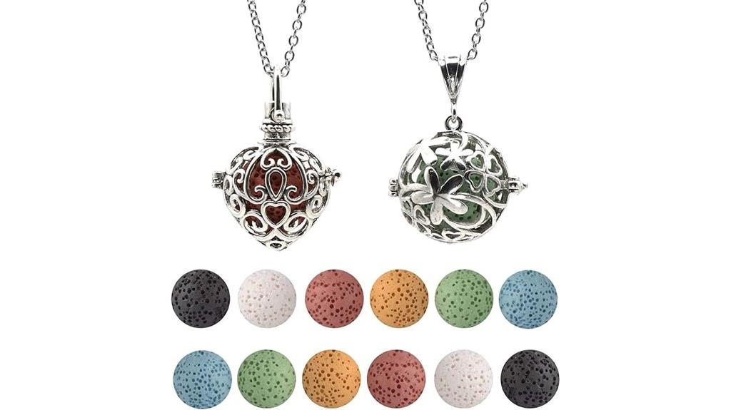dual aromatherapy pendant set