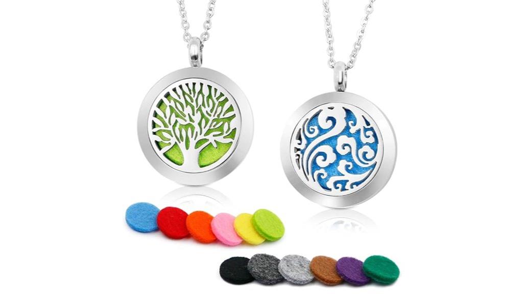dual bottle aromatherapy necklace