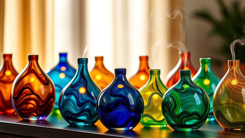 elegant handblown glass diffusers