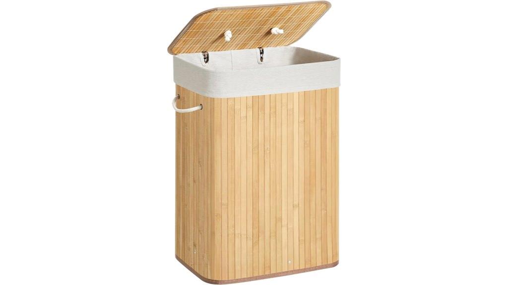 foldable bamboo laundry basket