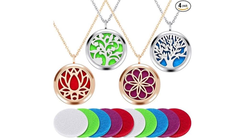 four piece essential oil jewelry