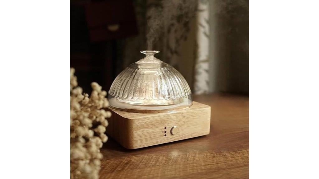 glass dome diffuser with wood