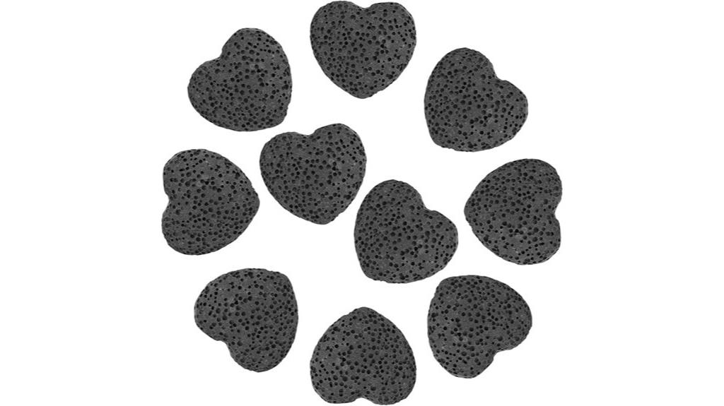 heart shaped lava rock set