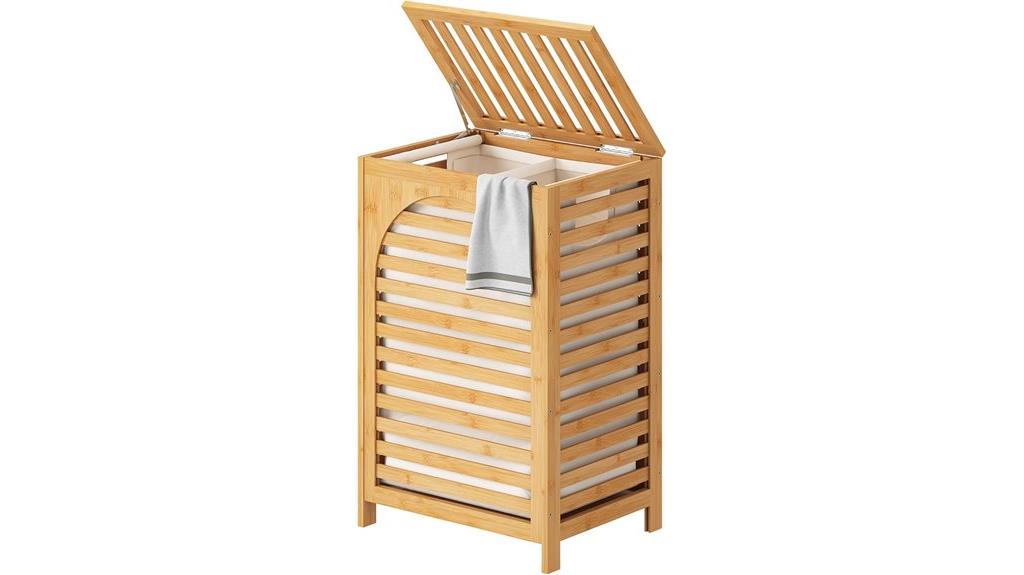 large bamboo laundry hamper
