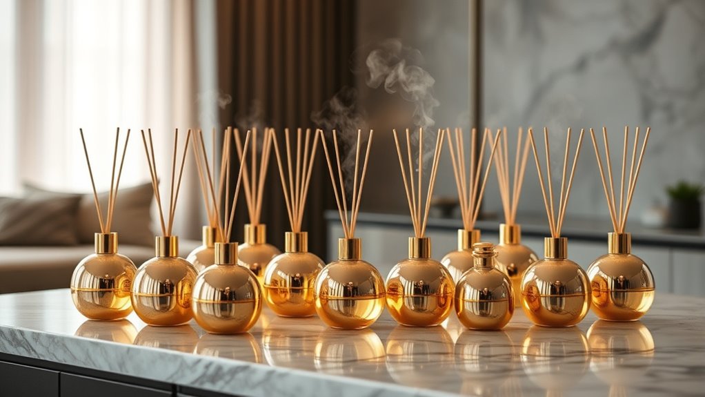 luxurious gold accent diffusers