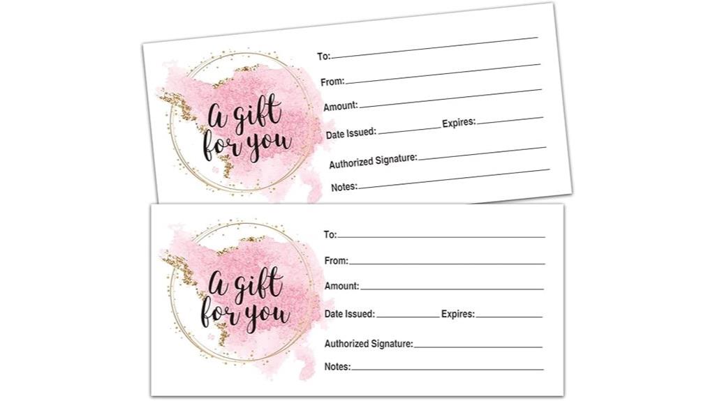 luxury business gift certificates