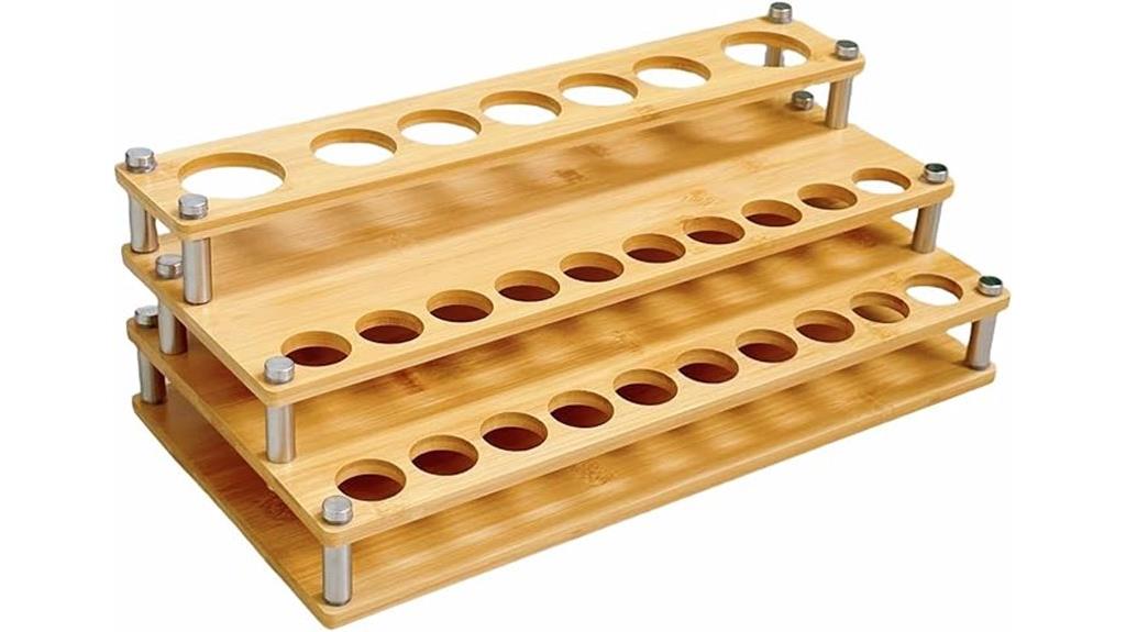 multi tier wooden oil rack