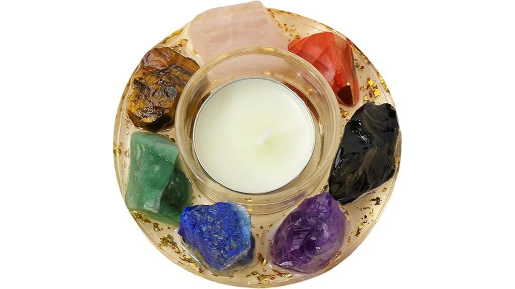 natural crystal resin candle holder