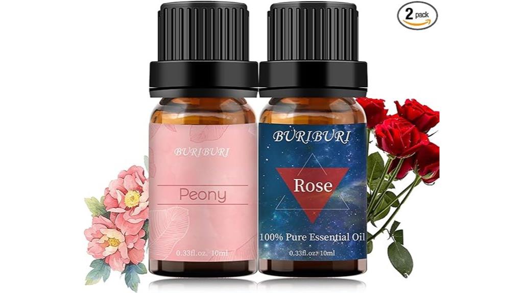 rose and peony oils