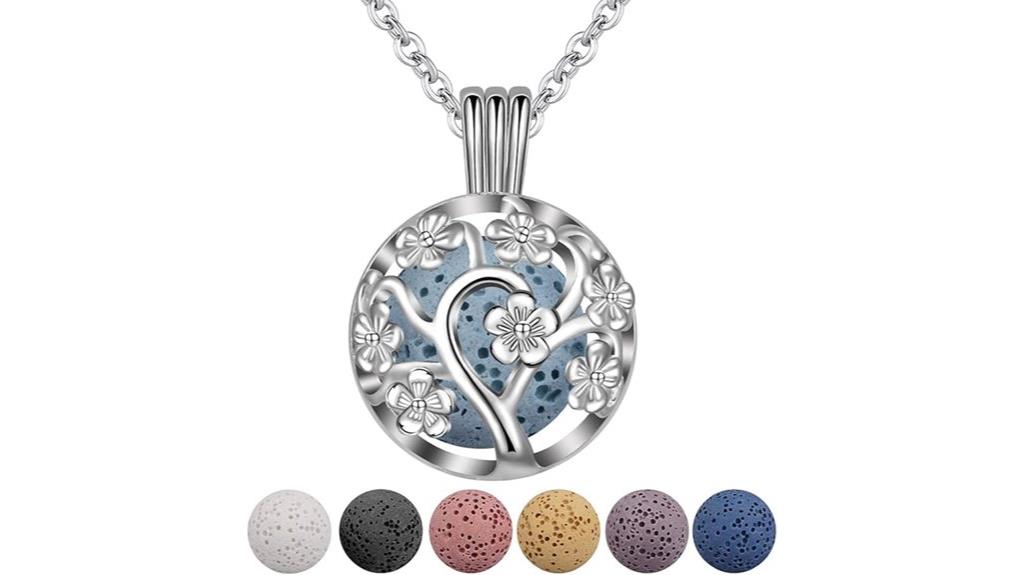 sakura tree aromatherapy necklace