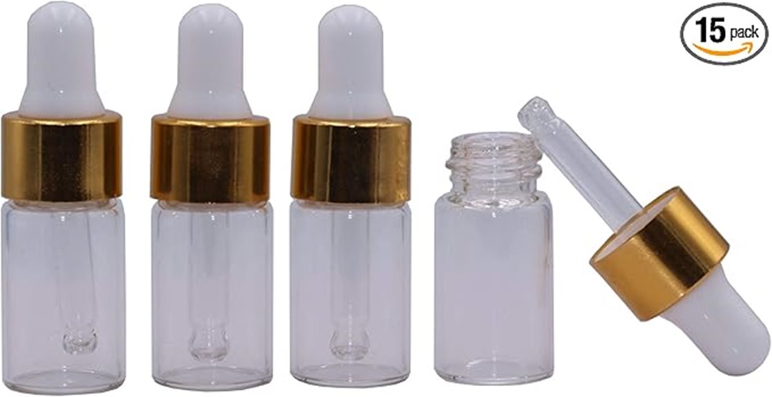 set of glass dropper bottles