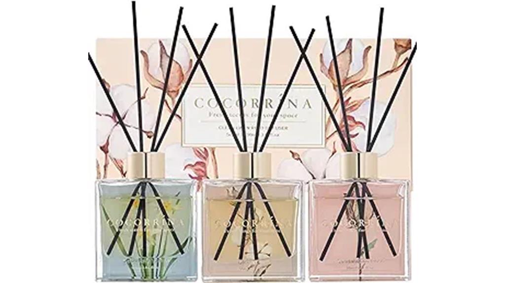 set of three reed diffusers