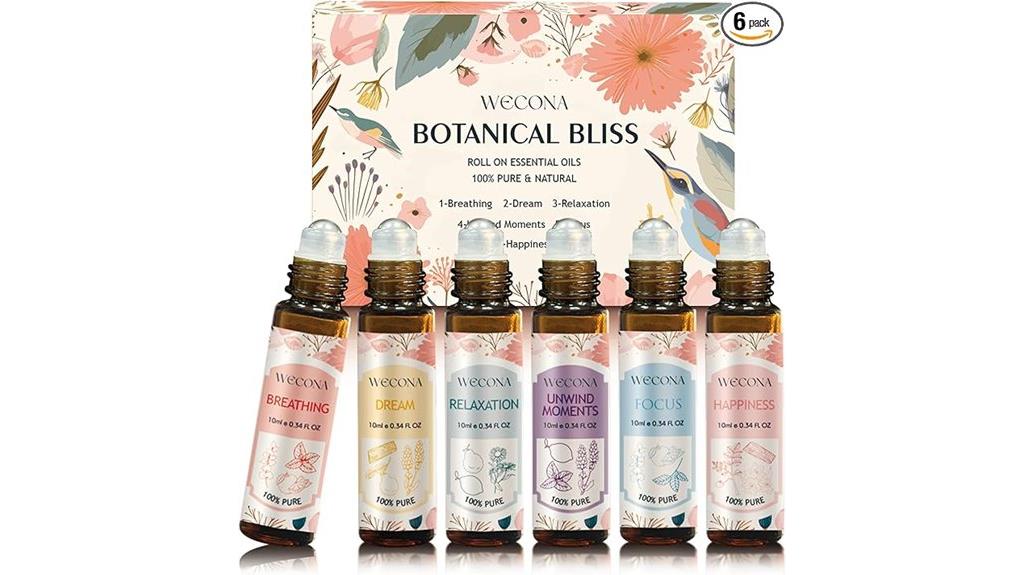 six 10ml essential oil roll ons