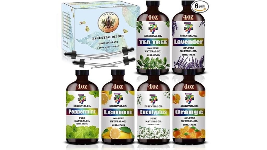 six 4 oz essential oils