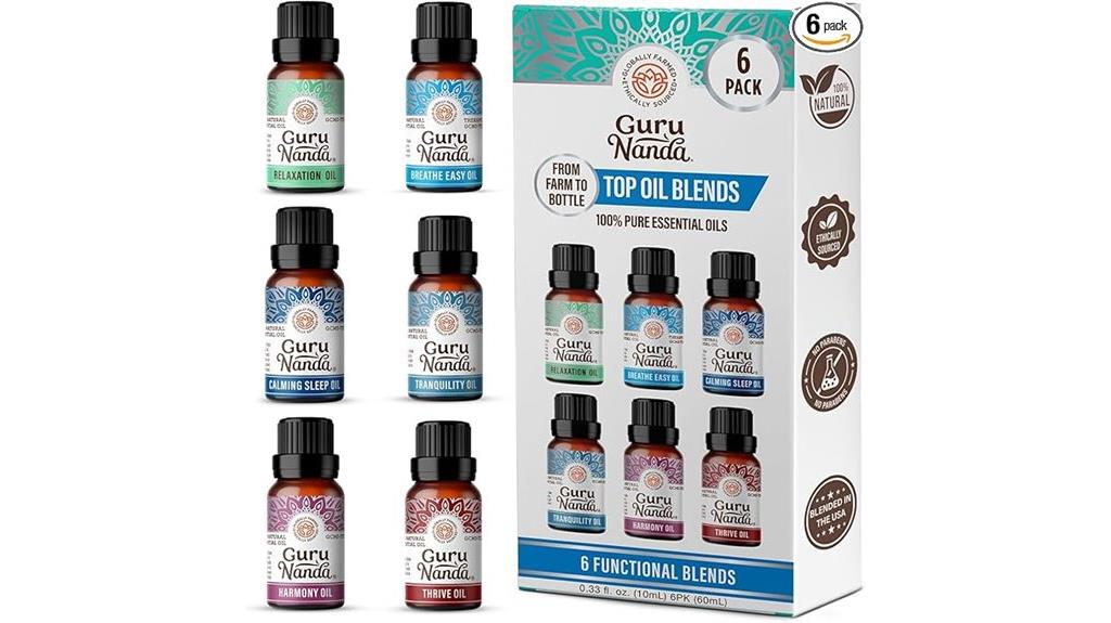 six aromatherapy essential oils