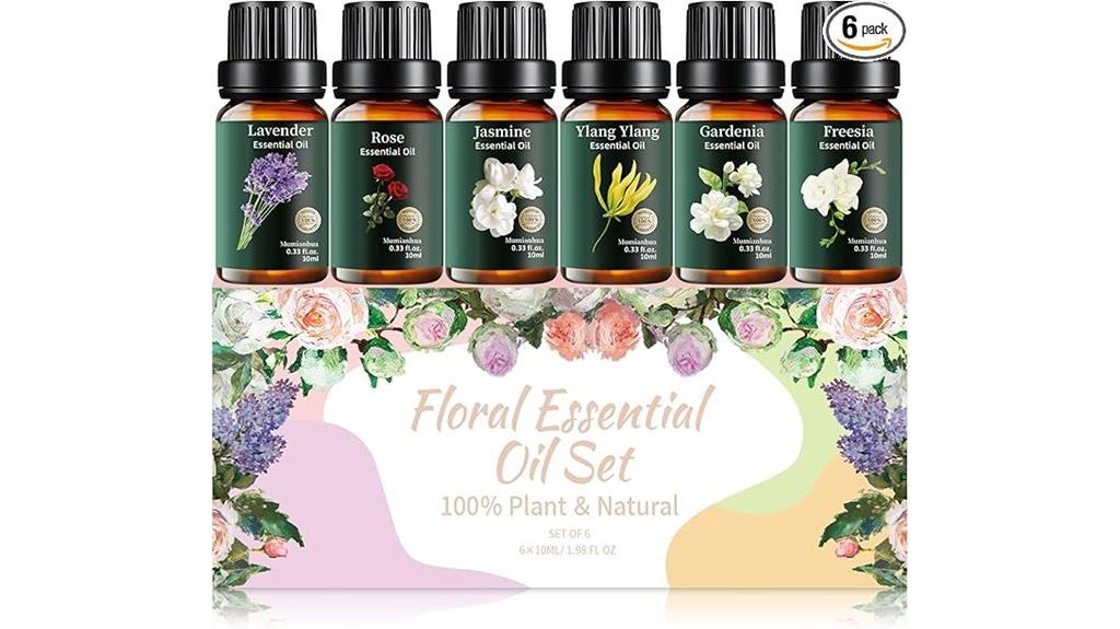 six floral oils set