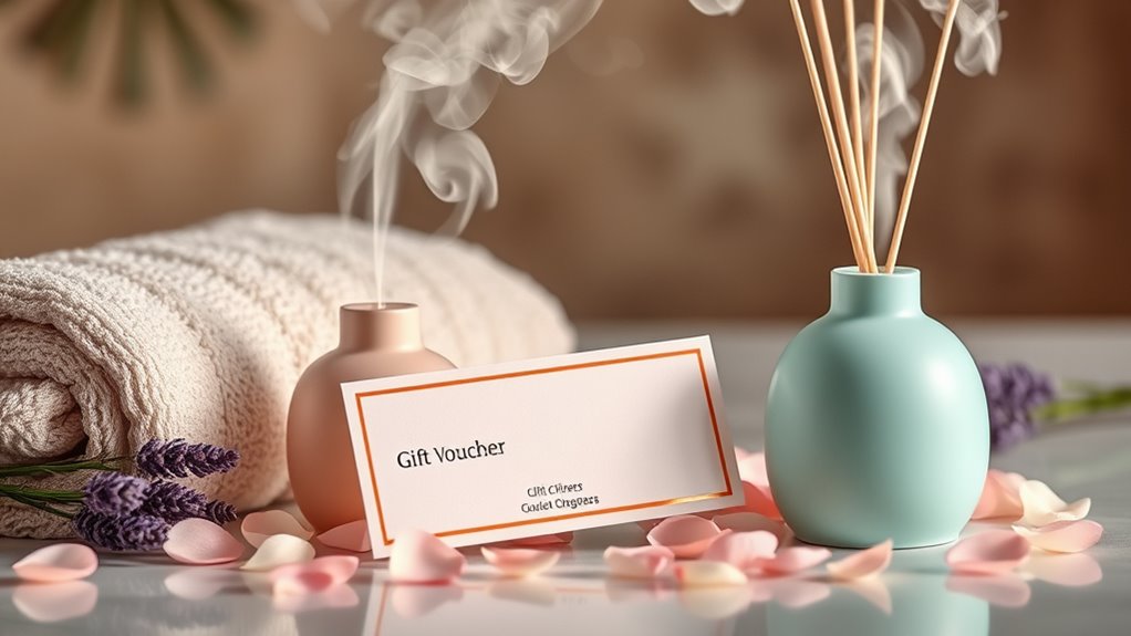 spa gift vouchers with diffusers