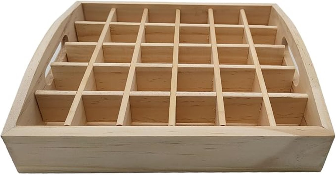 wooden oil storage organizer