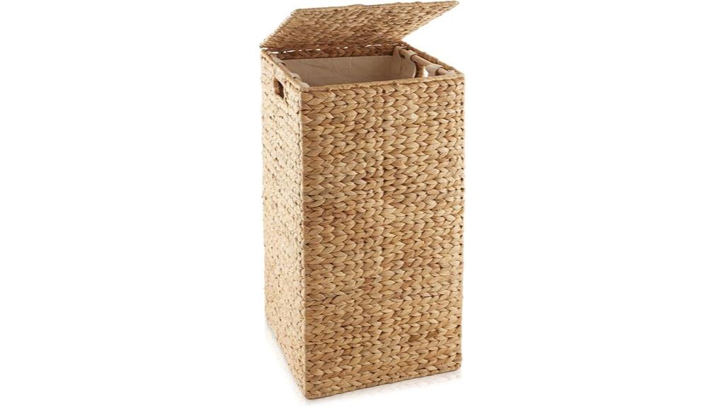 woven water hyacinth hamper