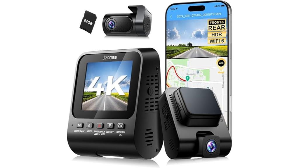 4k front rear dashcam