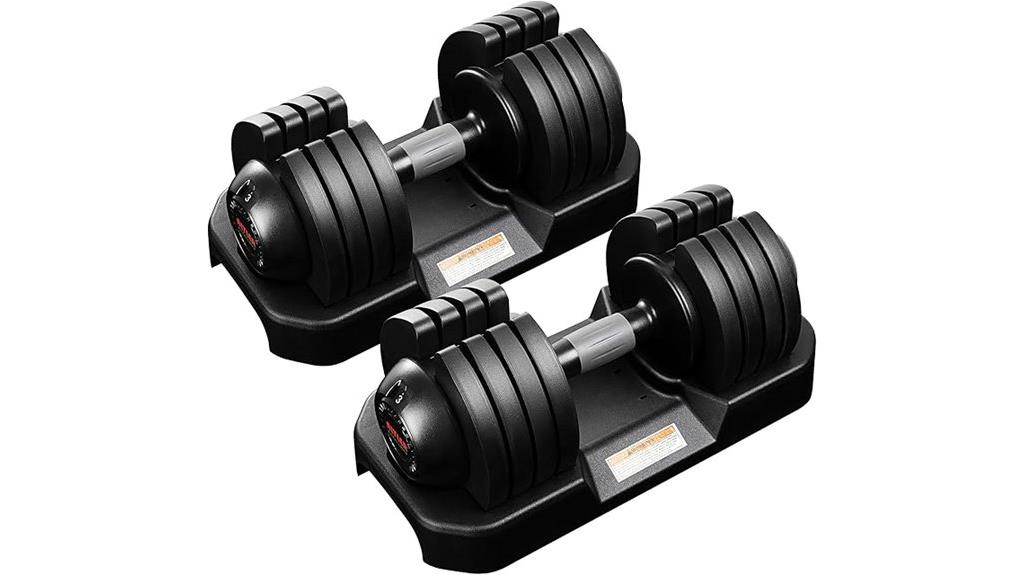 adjustable 52lbs dumbbells