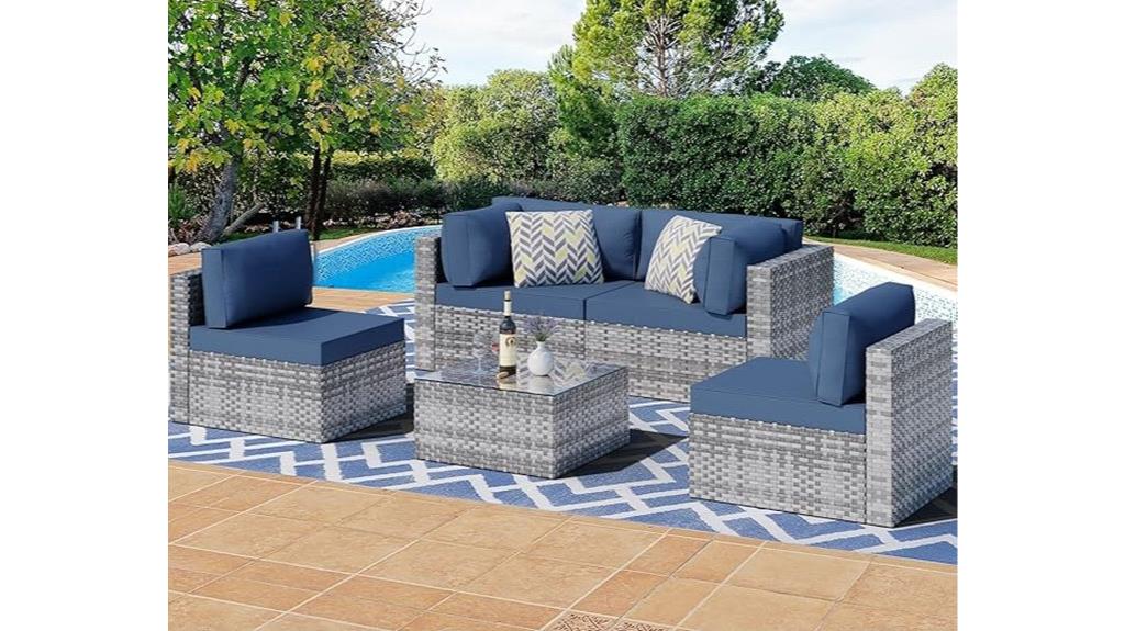 aegean blue patio sofa