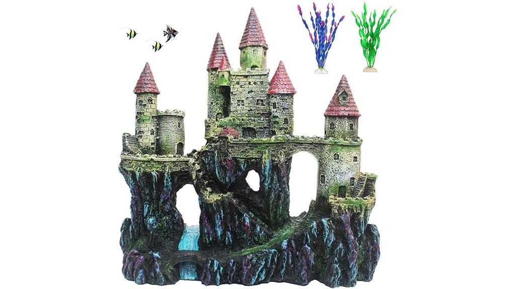aquarium resin castle decor