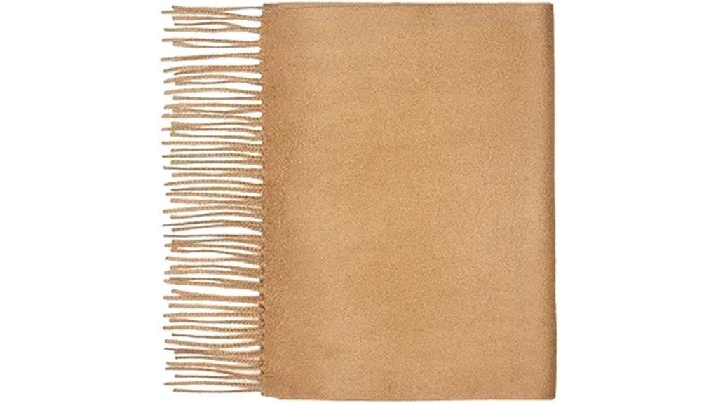 beige cashmere plain scarf