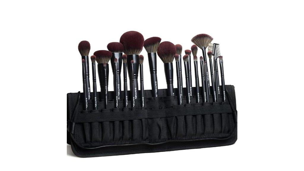 black makeup brush set
