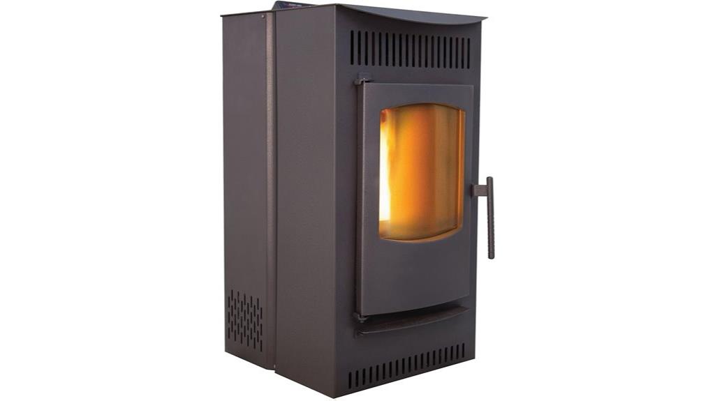 black pellet stove with smart controller