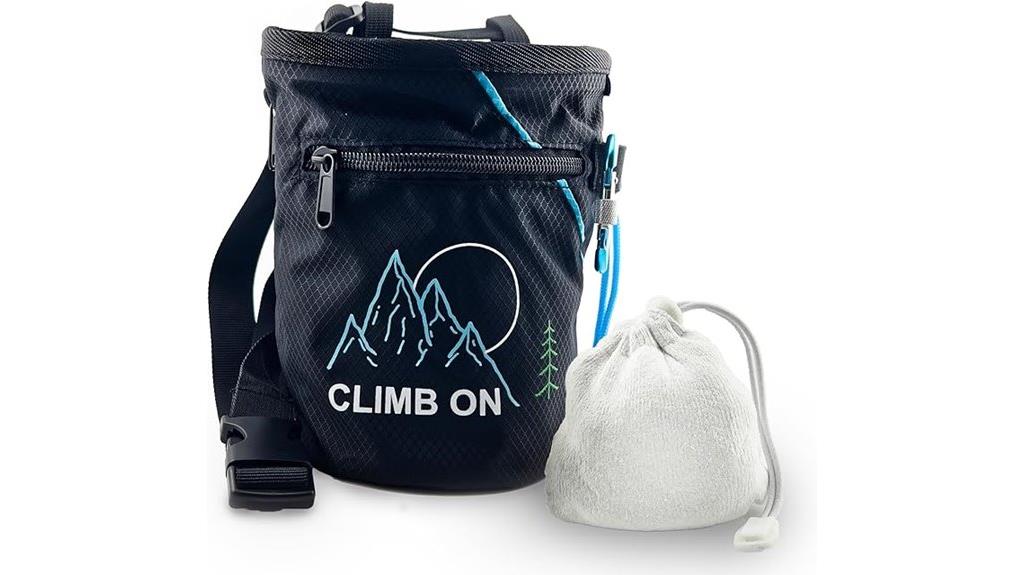climbing gear chalk bag and ball