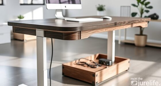 clutter free adjustable desk