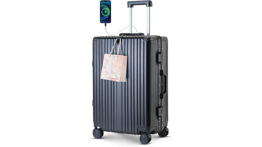 compact usb spinner luggage