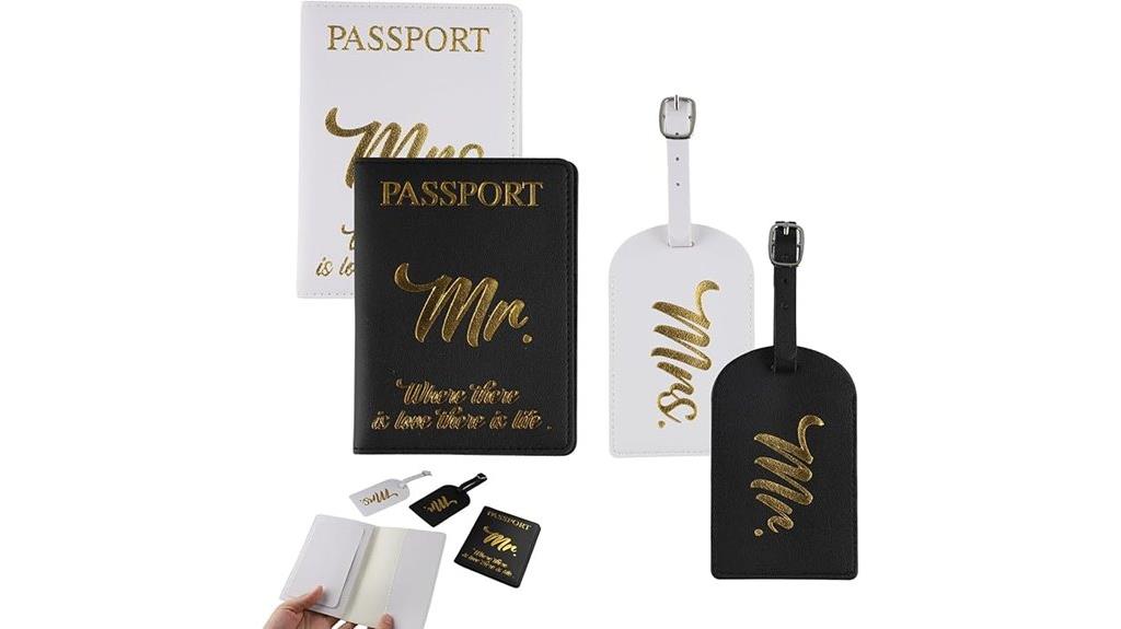 couples passport and luggage set