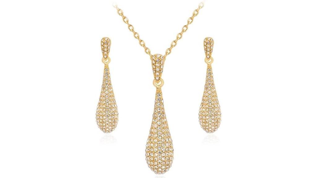 crystal rhinestone jewelry set