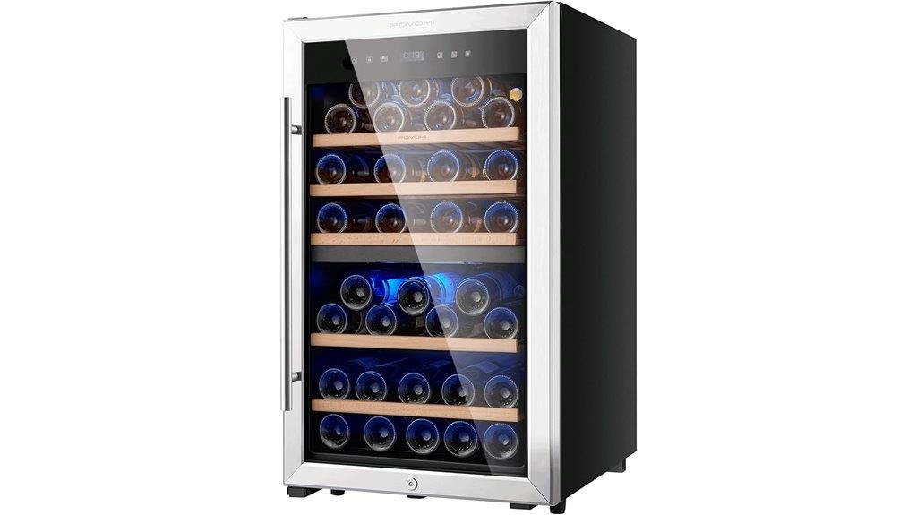 dual zone 52 bottle wine fridge