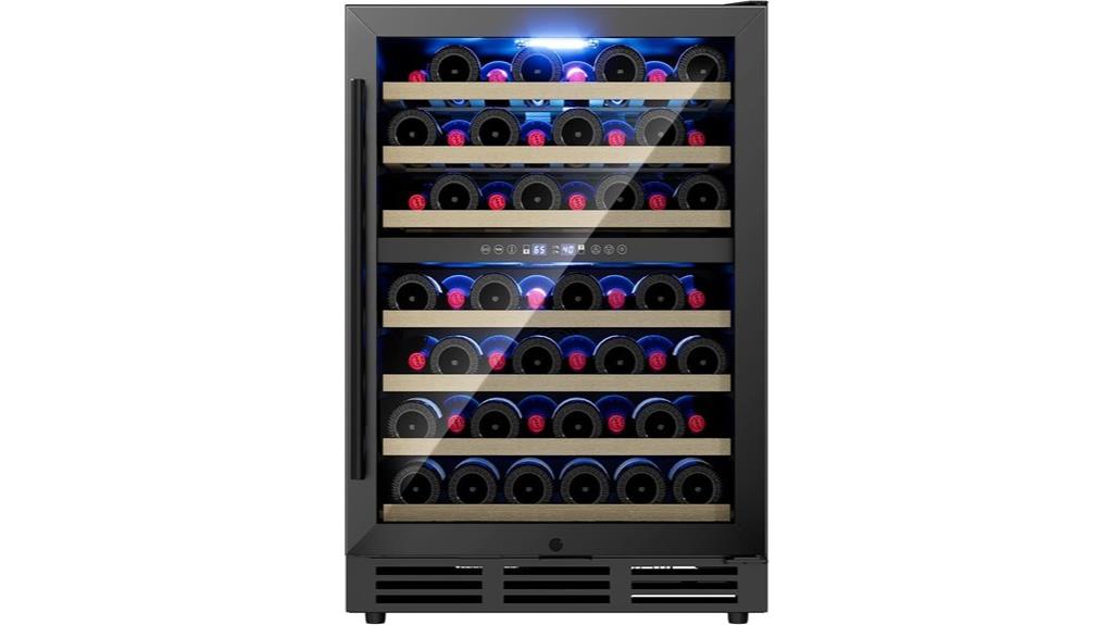 dual zone glass door wine cooler
