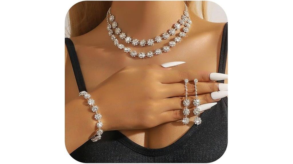 elegant crystal jewelry set