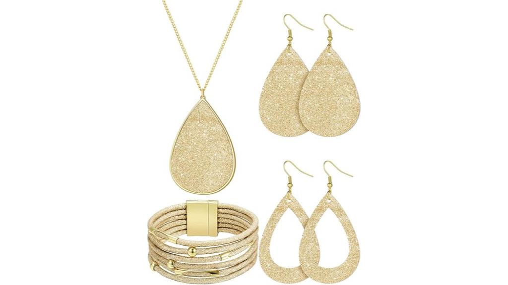 elegant glitter jewelry set