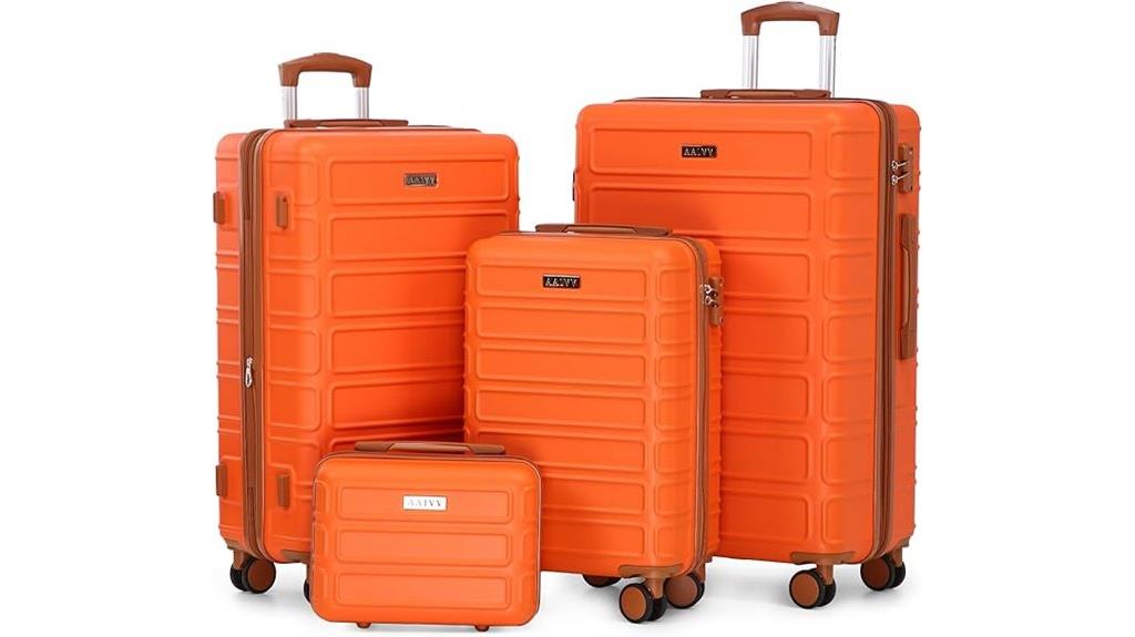 expandable abs luggage set