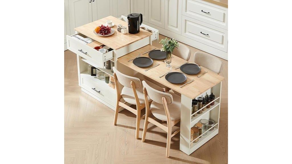expandable kitchen island table