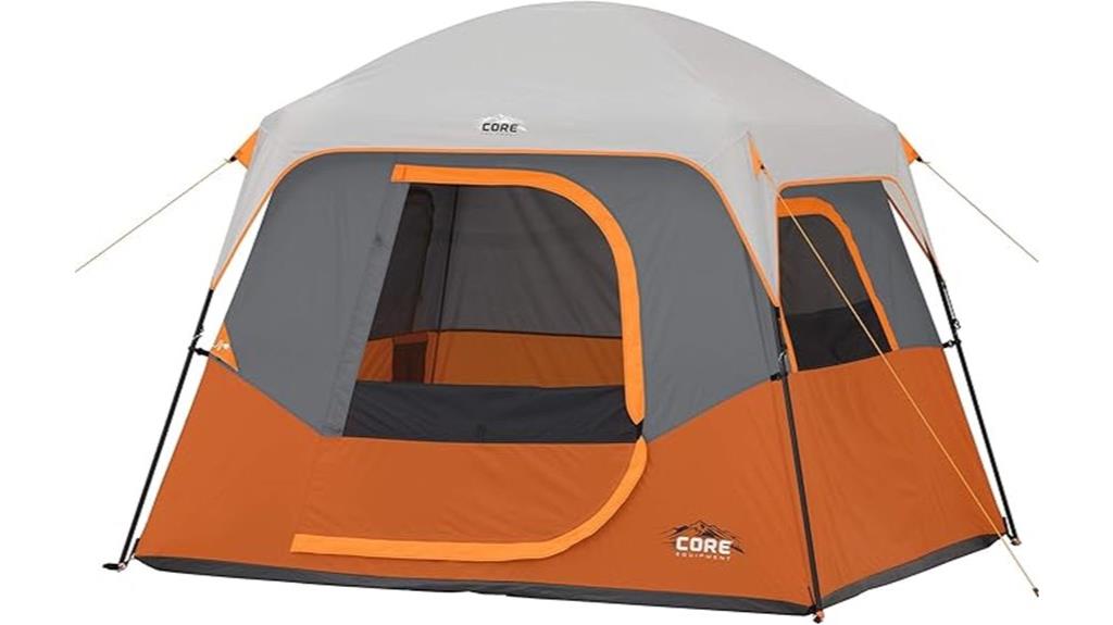 family tent with gear organizer