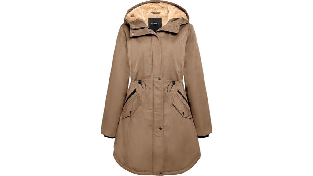 fleece lined winter parka