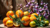 fresh citrus with herbs