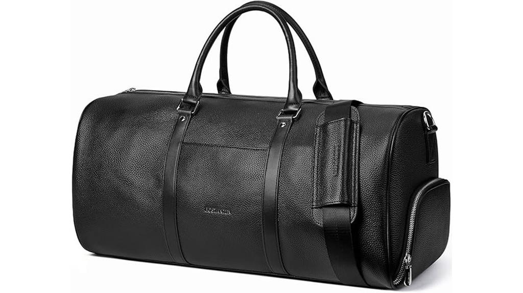 genuine leather weekender bag