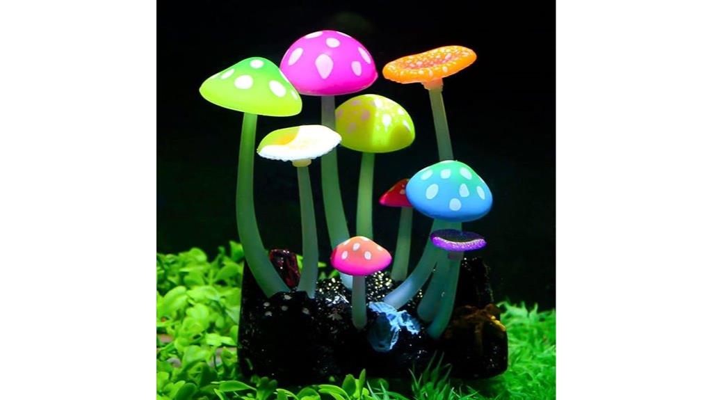 glowing mushroom aquarium decor
