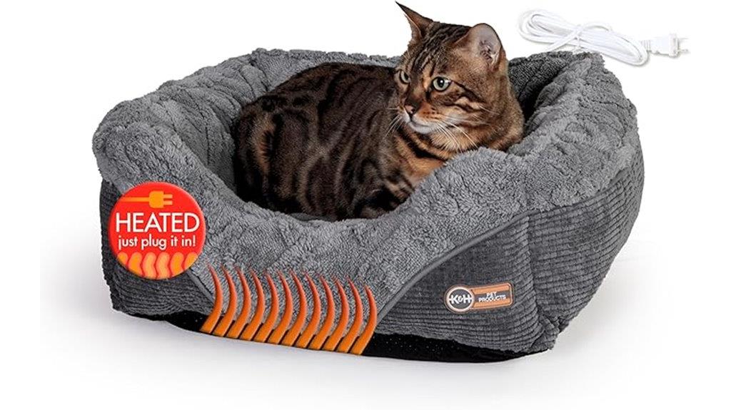 heated pet lounge bed