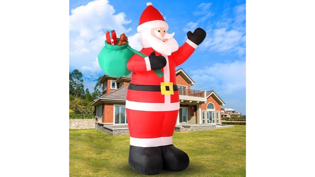 large inflatable santa with leds