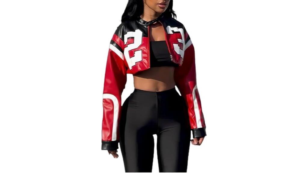 leather cropped motorcycle jacket